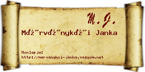 Márványkői Janka névjegykártya